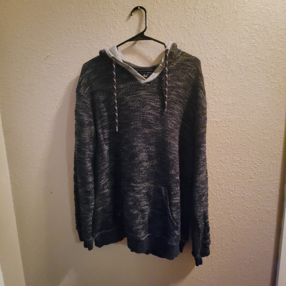 Men's Gray Hooded Sweater